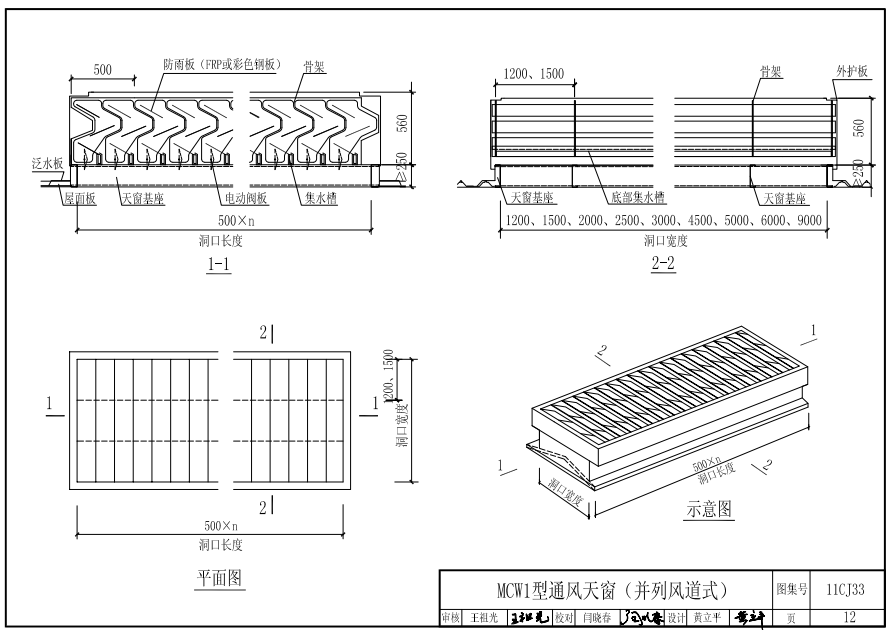 mcw1型通風(fēng)天窗